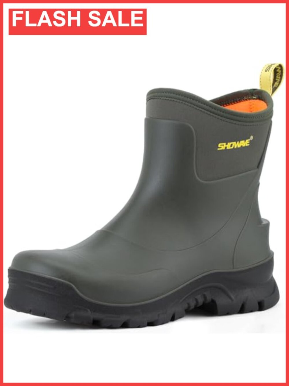 Men's Waterproof Rubber Neoprene Insulated Rain Boots Ankle Mud Booties